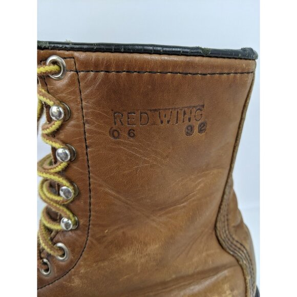 Red Wing Leather Boots Mens Size 6.5 Oil Resistant Long Wear Distressed - Picture 6 of 13